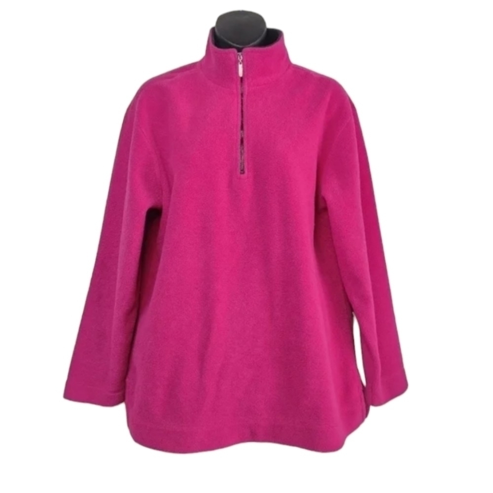 Catalina Women's Purple Pink Fleece Quarter Zipper Pullover Top Size S